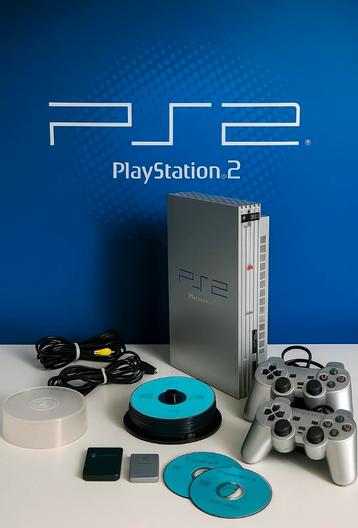 Ps2 zilver phat incl mod chip en veel spellen. beschikbaar voor biedingen
