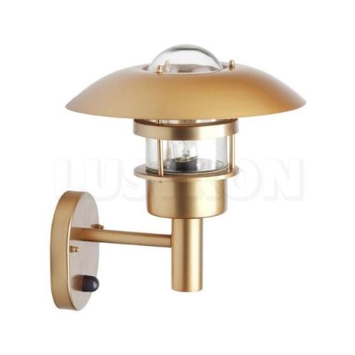 Buitenwandlamp met bewegingssensor - kleur koper, Tuin en Terras, Buitenverlichting, Nieuw, Wandlamp, Glas, 50 tot 250 watt, Netvoeding