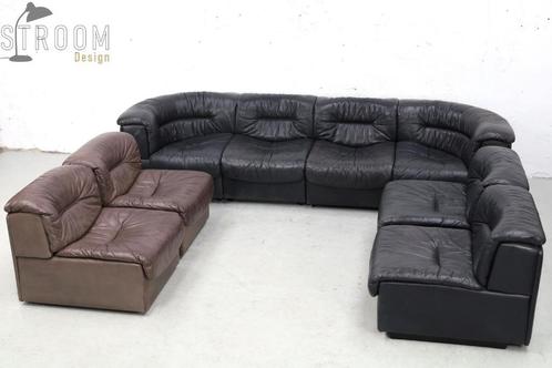 De Sede Modulaire Sofa Zetel Zithoek Vintage Jaren Design, Huis en Inrichting, Fauteuils, Gebruikt, Hout, Leer, Metaal, 50 tot 75 cm