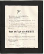 Faire-part décès Vve HUYBERECHTS STROYKENS Vossem Uccle 1941, Collections, Images pieuses & Faire-part, Carte de condoléances