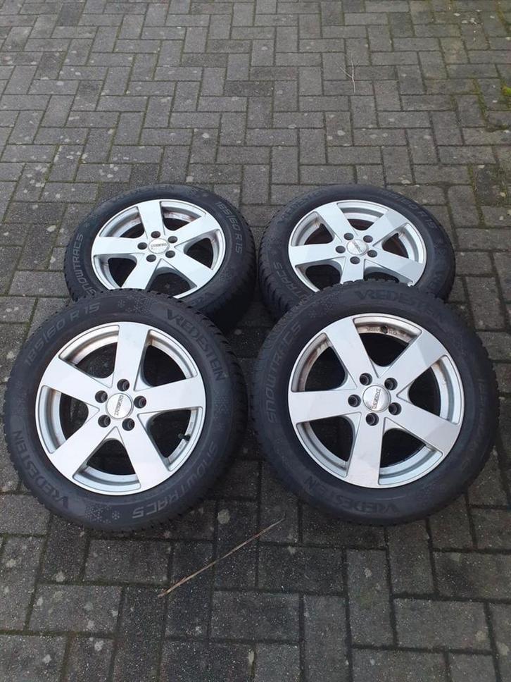 Dezent 15 inch velgen 5x100 met nieuwe banden vredestein, Auto-onderdelen, Banden en Velgen, Banden en Velgen, Winterbanden, 15 inch