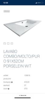 Nieuw in doos: lavabo tablet porselein 91/52, Huis en Inrichting, Nieuw, Ophalen of Verzenden