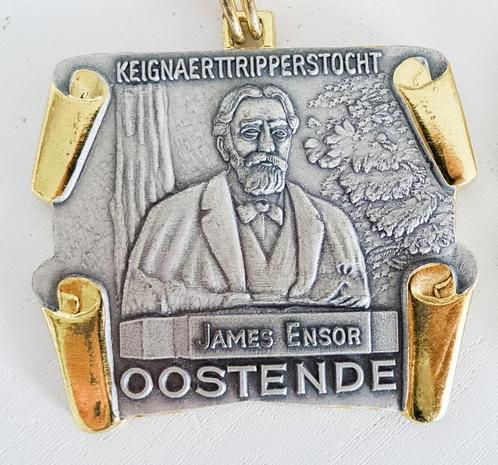 James Ensor, médaille d'honneur Ostende 1985, Timbres & Monnaies, Pièces & Médailles, Autres matériaux, Enlèvement ou Envoi