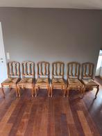Un lot de 6 chaises en bois avec assise en paille tressée, Enlèvement, Bois