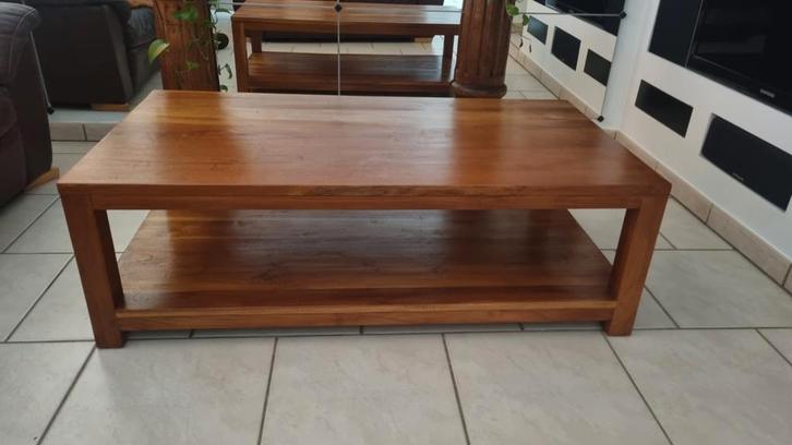 Mooie massieve Teaken salontafel in zeer goede staat!, Huis en Inrichting, Tafels | Salontafels, Zo goed als nieuw, Ophalen