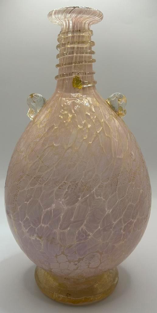 Prachtige murano vaas met 24 karaat goudschilfers getekend, Antiek en Kunst, Antiek | Glaswerk en Kristal, Ophalen of Verzenden