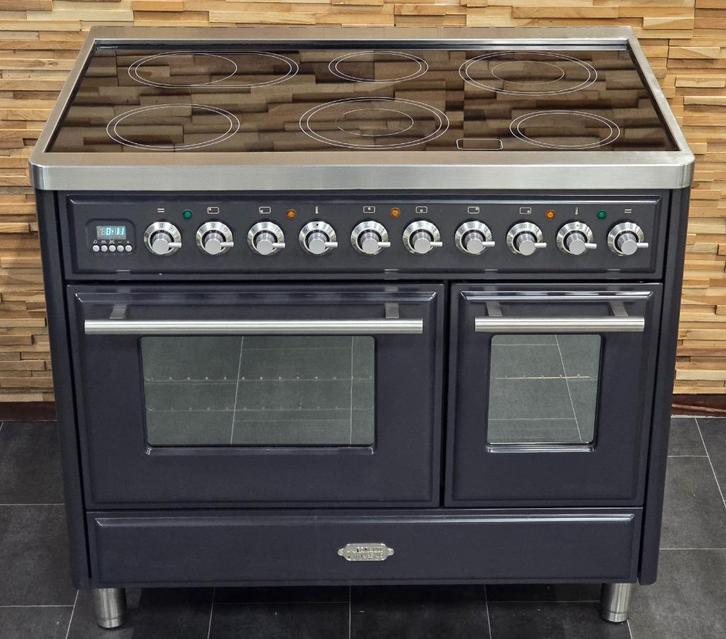 🔥Luxe Fornuis Boretti Majestic 100 cm antraciet keramische, Elektronische apparatuur, Fornuizen, Zo goed als nieuw, Vrijstaand