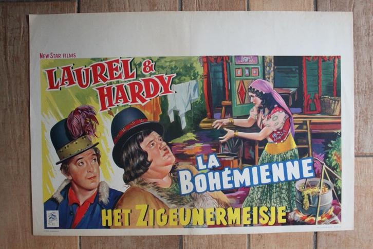 filmaffiche Laurel And Hardy The Bohemian Girl filmposter, Verzamelen, Posters, Zo goed als nieuw, Film en Tv, A1 t/m A3, Rechthoekig Liggend