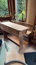 Vintage retro schoolbank, Huis en Inrichting, Ophalen, Gebruikt, Bureau