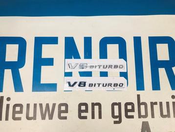 V8 BITURBO C63 E63 AMG Zijscherm CHROME Embleem L+R MERCEDES beschikbaar voor biedingen