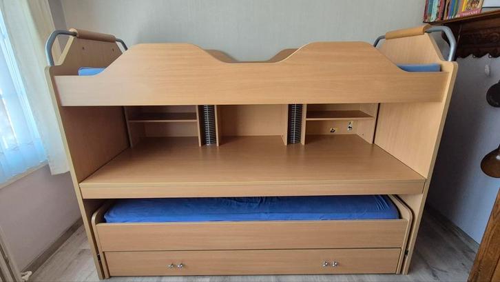 Stapelbed 3 personen, Huis en Inrichting, Slaapkamer | Stapelbedden en Hoogslapers, Gebruikt, Stapelbed, 100 cm, 210 cm, Eenpersoons