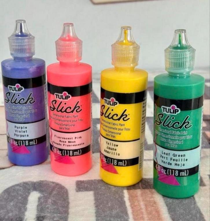 Tulip Dimensionele Stof Textiel verf Slick - 3D textielverf, Hobby en Vrije tijd, Schilderen, Nieuw, Ophalen of Verzenden