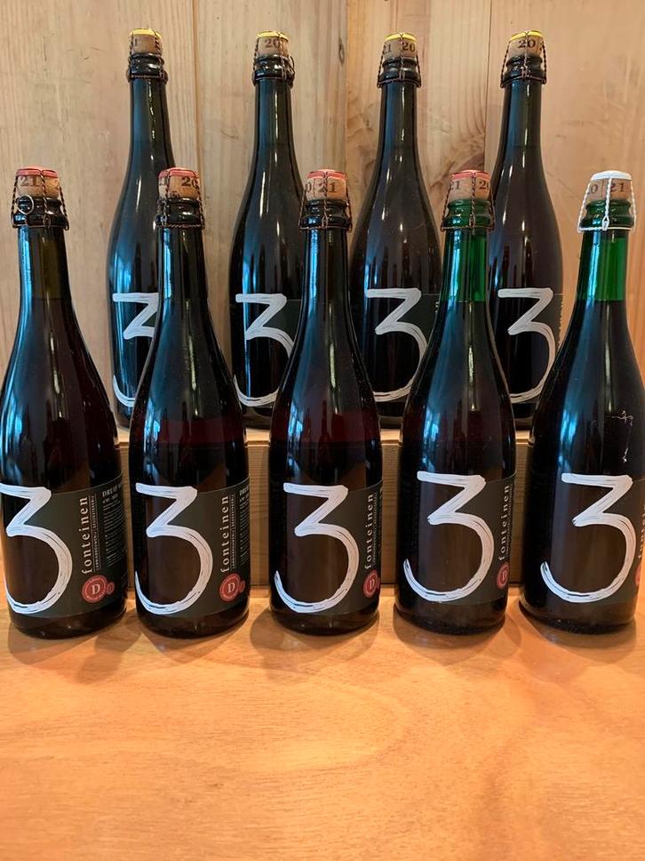 31) 20/21. 3 Fonteinen, Druif (divers), 9 X 0,75L, Verzamelen, Biermerken, Nieuw, Flesje(s), Overige merken, Ophalen of Verzenden