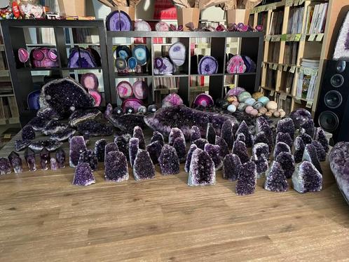 Cluster , Geode , Amethisten in diverse maten en prijzen., Verzamelen, Mineralen en Fossielen