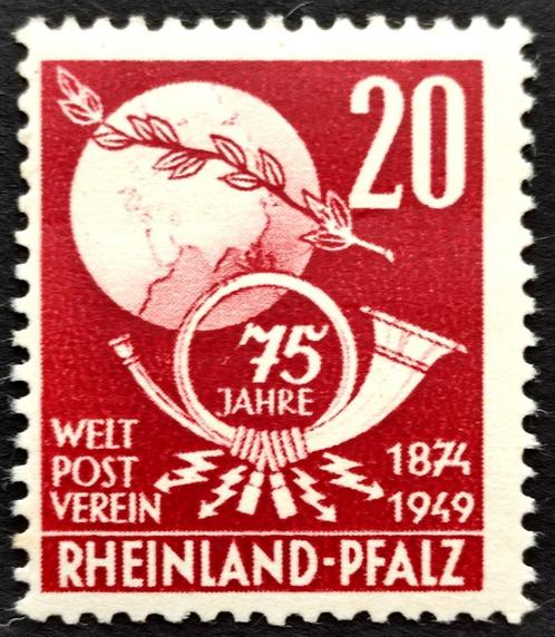 Fr.Zone Rheinland-Pfalz Weltpostverein 1949 POSTFRIS, Postzegels en Munten, Postzegels | Europa | Duitsland, Postfris, Overige periodes