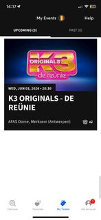 K3 Originals 3/06/2026, Tickets en Kaartjes, Twee personen