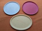 Set drie Formica dienbladen, Huis en Inrichting, Woonaccessoires | Dienbladen, Ophalen of Verzenden, Zo goed als nieuw, Rond, Kunststof