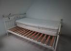 Tweepersoonsbed + lattenbodem, Huis en Inrichting, Slaapkamer | Bedden, Ophalen, Gebruikt, Wit, Tweepersoons