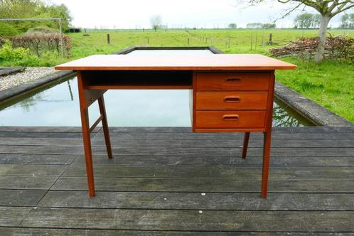 Vintage teak houten bureau Deens Design in een mooie staat, Maison & Meubles, Bureaux, Utilisé, Bureau, Enlèvement