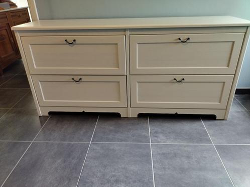 witte commodekast, Huis en Inrichting, Kasten | Dressoirs, Gebruikt, 150 tot 200 cm, 25 tot 50 cm, Met lade(s), Overige houtsoorten