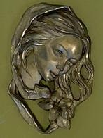 Art Deco Kunst "Profiel van een vrouw" op glazen plaat, Ophalen of Verzenden