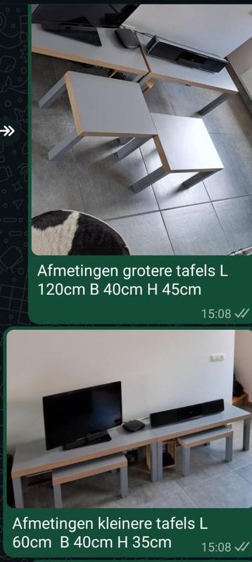 Set 2 lange + 2 kleine tafels  beschikbaar voor biedingen