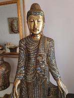 Statue de Bouddha du siècle dernier en teck doré 180 cm  Bel, Antiquités & Art, Art | Sculptures & Bois, Enlèvement