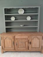 Buffet & vaisselier en chêne blanchi, Maison & Meubles, Enlèvement, Comme neuf, Chêne