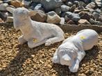 Beton schaap en liggend hond, Ophalen, Nieuw, Beton, Dierenbeeld