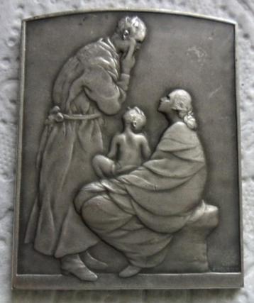 Zilveren plaquette 1919 by Victor Rousseau.