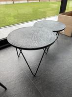 Twee stevige bijzettafeltjes, Ophalen, Gebruikt, 50 tot 100 cm, Rond