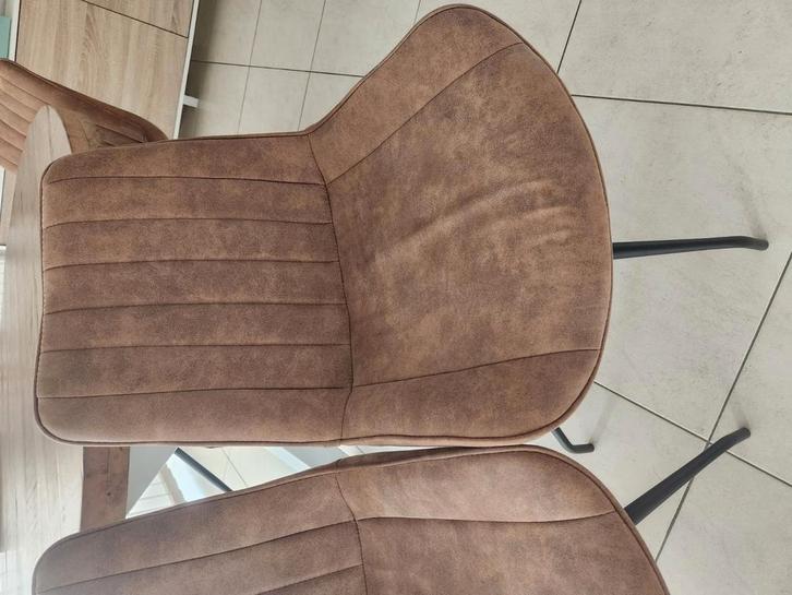 Eetkamerstoelen, Huis en Inrichting, Stoelen, Zo goed als nieuw, Hout, Stof, Zwart, Ophalen