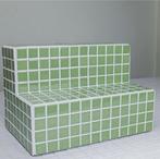Mozaïek kubus display tafeltje sage groen, Ophalen of Verzenden, Zo goed als nieuw
