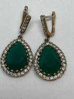 Zilveren oorbellen ( zilver 925 ), Bijoux, Sacs & Beauté, Boucles d'oreilles, Vert, Avec pierre précieuse, Argent, Puces ou Clous