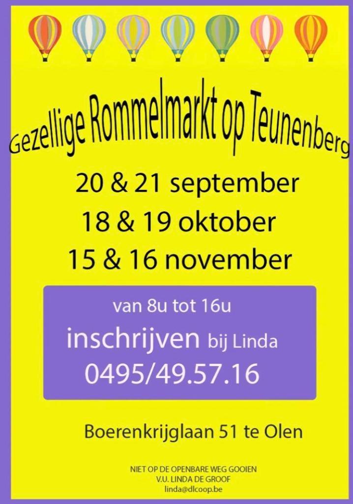 Maandelijkse rommelmarkt Olen 20 en 21 september, Audio, Tv en Foto, Overige Audio, Tv en Foto, Gebruikt, Ophalen