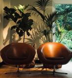 Zeer mooie vintage draai stoelen., Ophalen, Overige materialen, Twee, Bruin