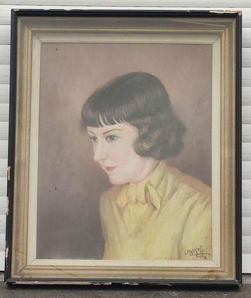 Huile sur toile jeune fille signe Charles melikoff beschikbaar voor biedingen