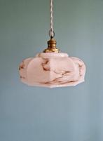 Art Deco hanglamp in roze gemarmerd opaline, 1920-30, Antiek en Kunst, Ophalen of Verzenden