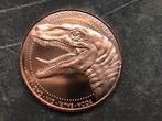 Lost world collection - Velociraptor - 1 oz copper round, Enlèvement ou Envoi, Cuivre