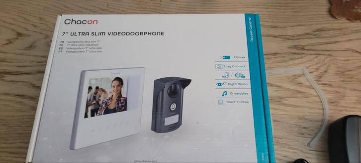 Vidéophone avec écran 7" blanc  ultra slim - 2 fils, Maison & Meubles, Sonnettes, Enlèvement ou Envoi