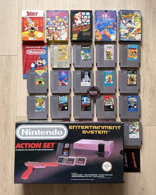 Nintendo NES Actieset Console + Spellen, Games en Spelcomputers, Games | Nintendo NES, Zo goed als nieuw, Ophalen of Verzenden