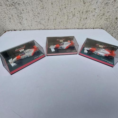 3 MINICHAMPS 1/43 HAKKINEN MCLAREN MERC MP 4/10 4/11 4/9 LIT, Hobby en Vrije tijd, Modelauto's | 1:43, Gebruikt, Auto, MiniChamps