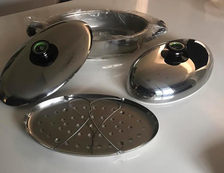 Rôtissoire NEUVE !!! Acier inoxydable !!! 2 couvercles !!!, Huis en Inrichting, Keuken | Potten en Pannen, Nieuw, Kookpan of Snelkookpan