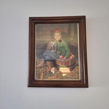 Schilderij met jongen en zijn hond beschikbaar voor biedingen