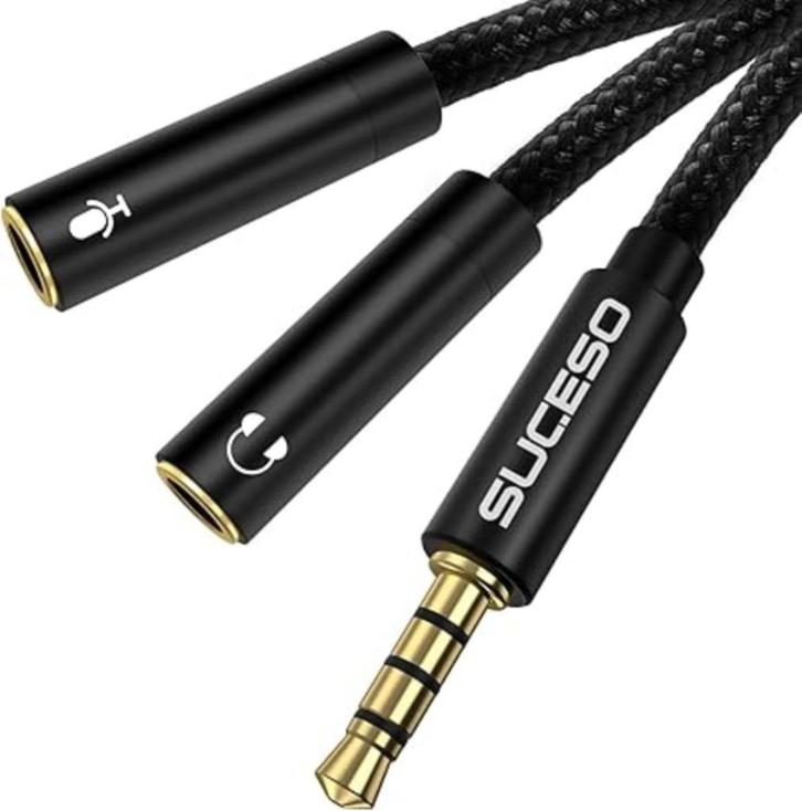 SUCESO Adapterkabel audio splitter jack 3,5 mm GRATIS LEV, Audio, Tv en Foto, Audiokabels en Televisiekabels, Nieuw, Overige kabels