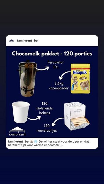 Chocomelk pakket te huur beschikbaar voor biedingen