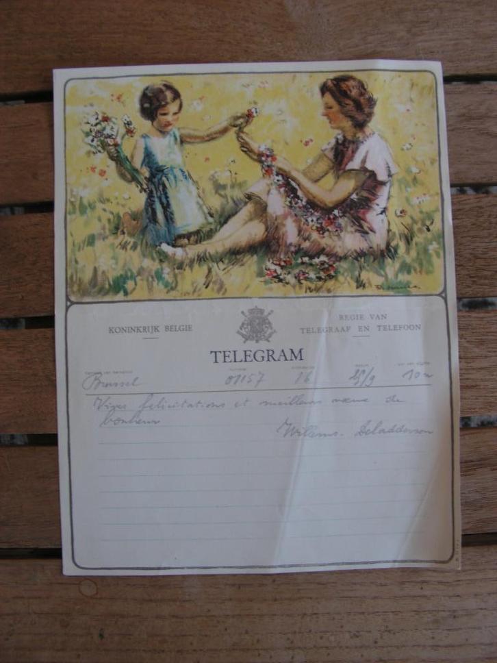 Vintage telegram., Antiek en Kunst, Antiek | Boeken en Manuscripten, Ophalen of Verzenden