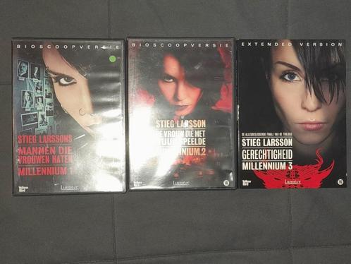 Stieg Larssons Millennium, trilogie op 4 dvd's, Cd's en Dvd's, Dvd's | Thrillers en Misdaad, Zo goed als nieuw, Detective en Krimi