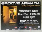 Poster Groove Armada in Vooruit Gent 2001, Comme neuf, Enlèvement ou Envoi