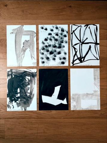 Set Sadaharu Horio mixed media kunstwerken beschikbaar voor biedingen